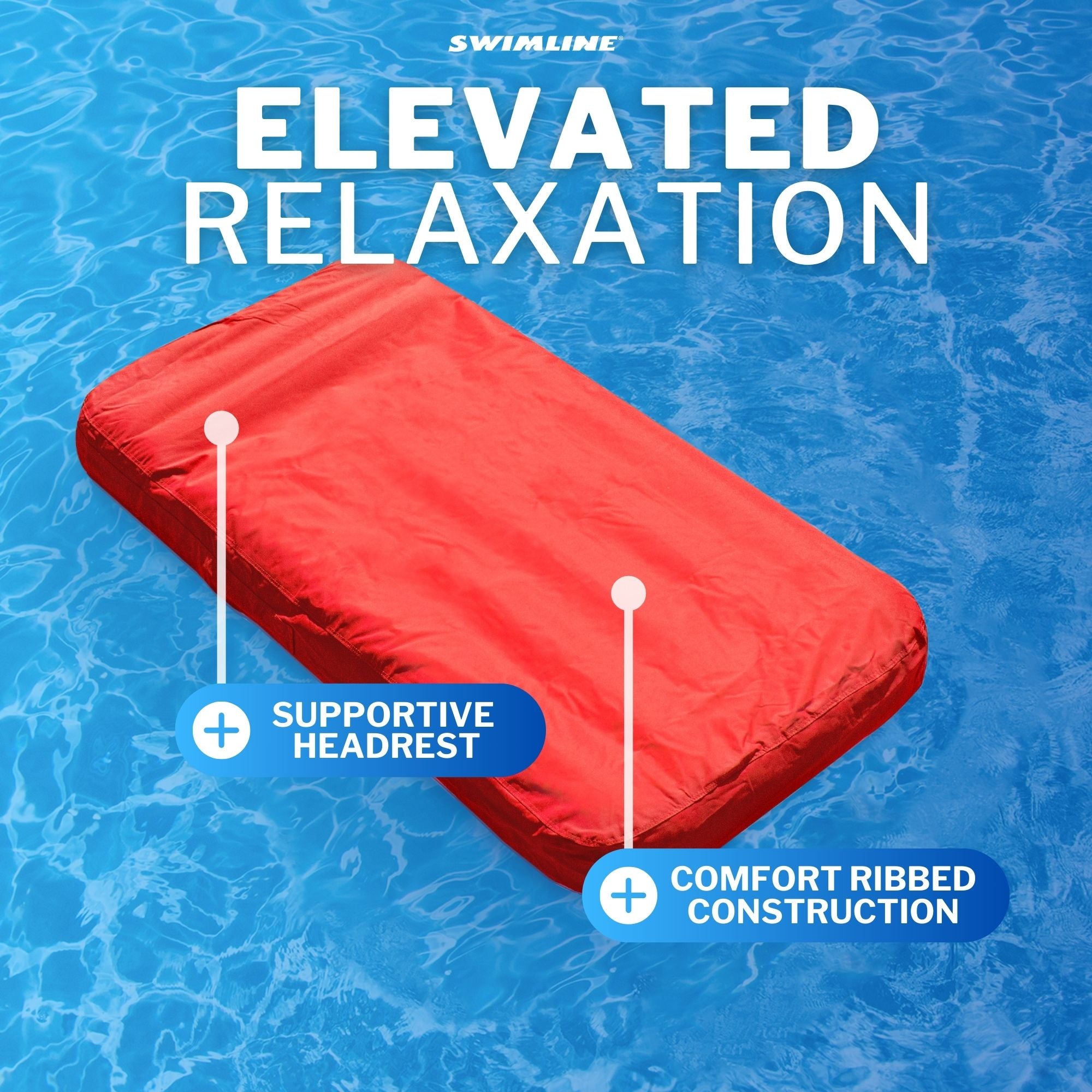 Sunsoft Fabric Covered Pool Mattress | Adjustable Air Chambers | 72" x 36"