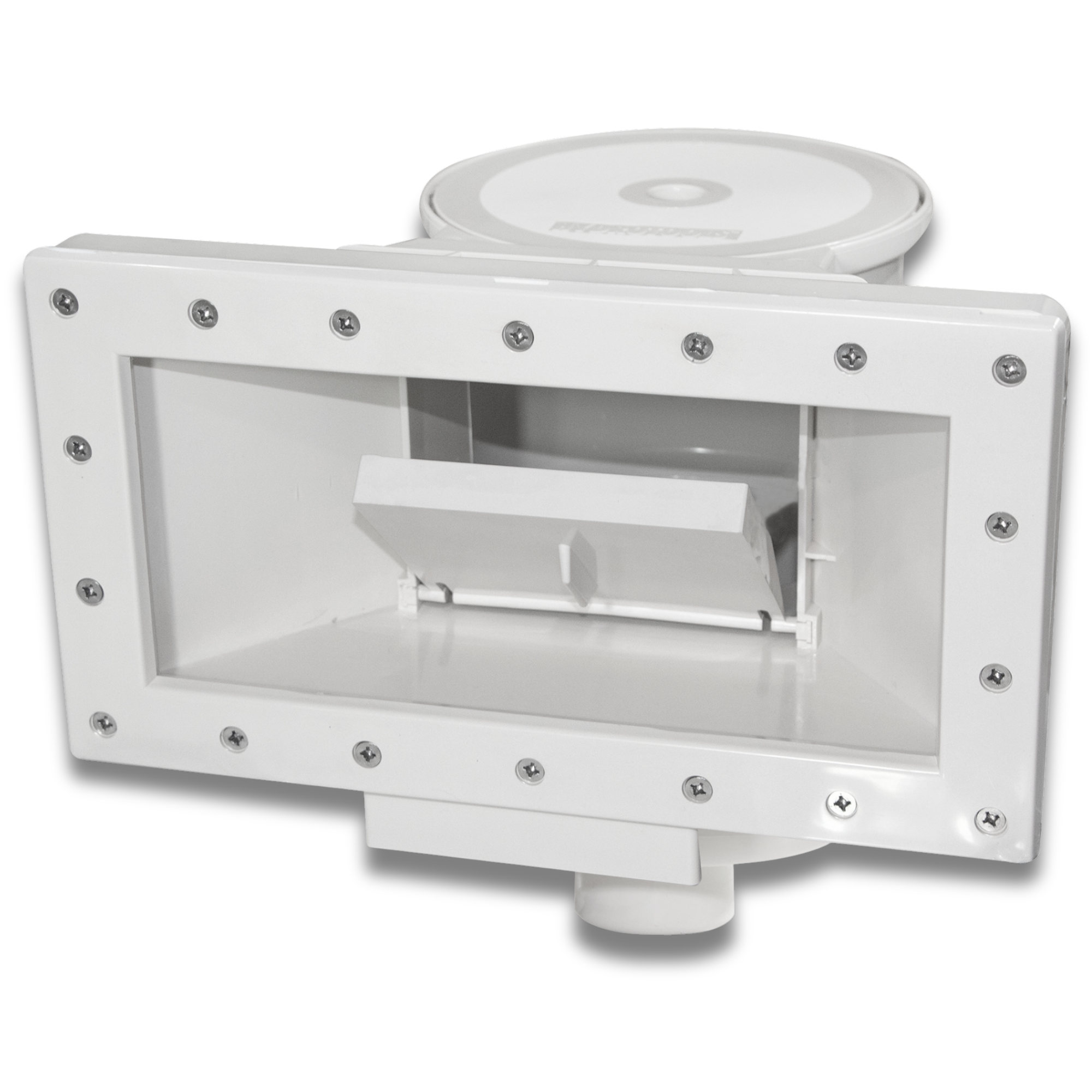Swimline Hydrotools wide mouth thru-wall pool skimmer, pre-assembled, model 8939A