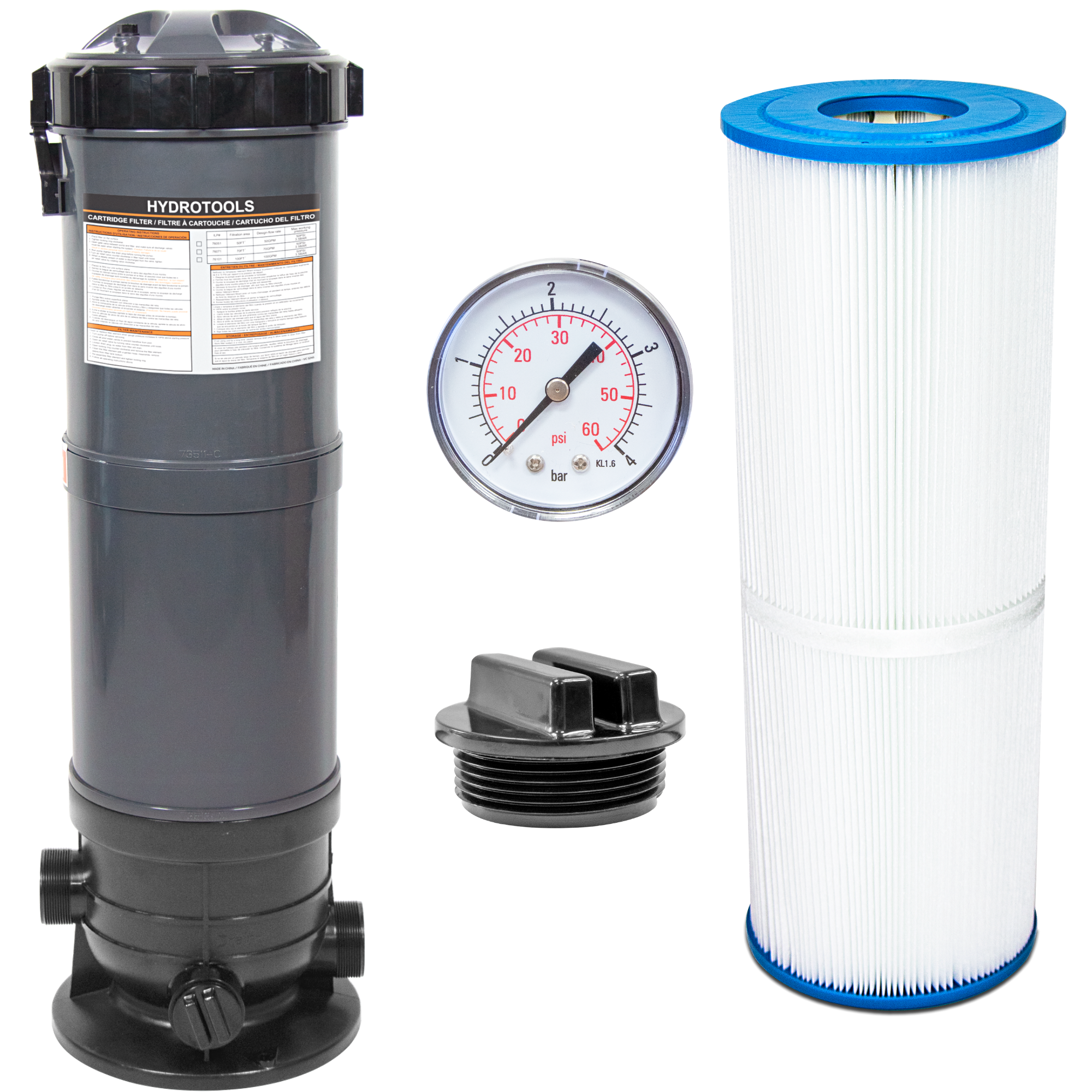 Swimline Sure-Flo 76070 above ground cartridge filter tank, 70 sq ft, with cartridge element