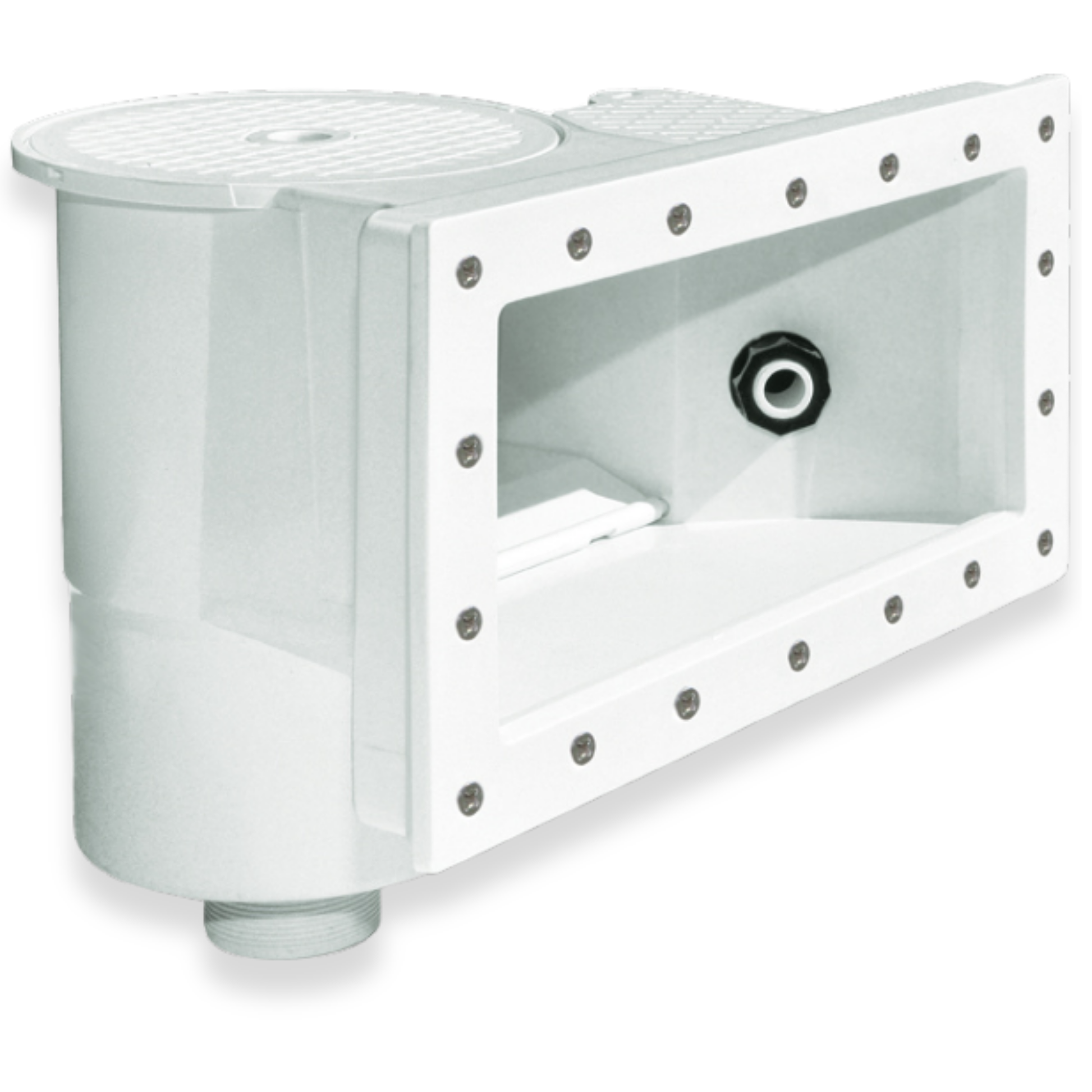 Swimline Hydrotools wide mouth thru-wall pool skimmer with water-leveling, model 89401