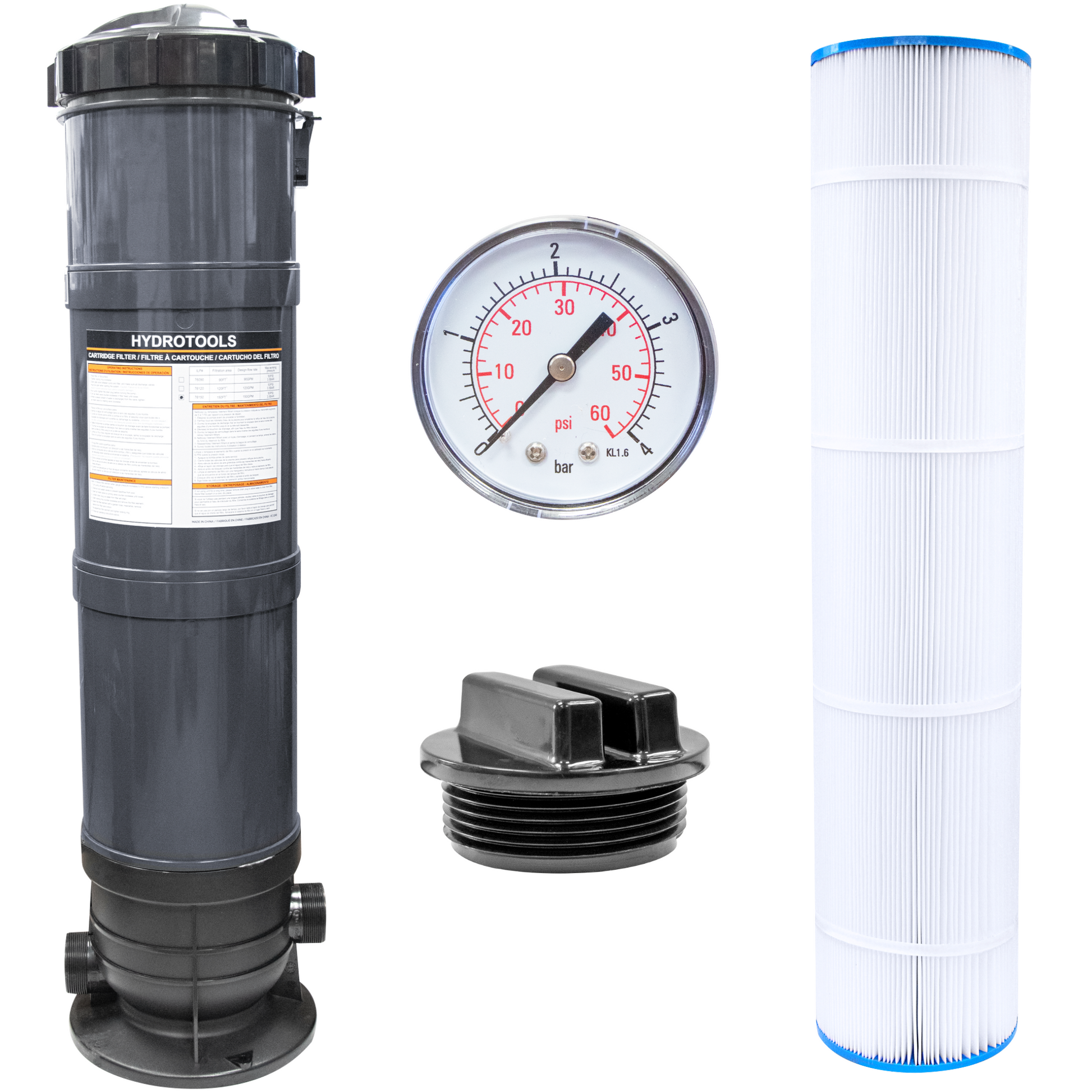 Swimline Sure-Flo 76100 above ground cartridge filter tank, 100 sq ft, with cartridge element