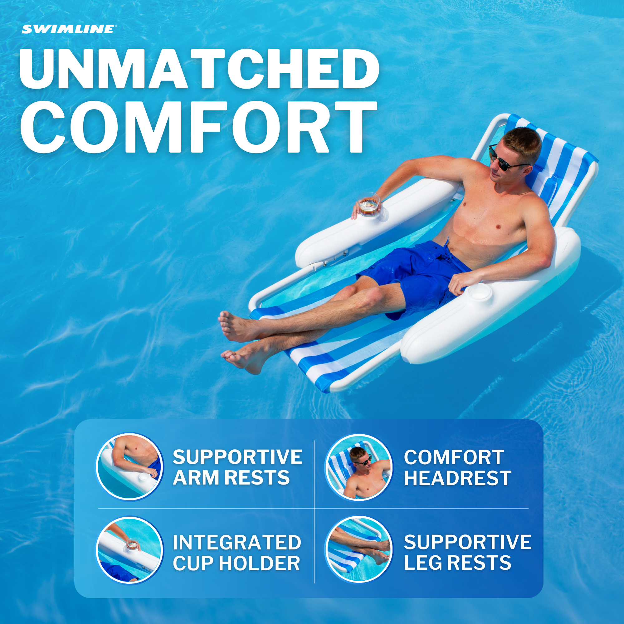 SunChaser Classic Extra Padded Pool Lounger