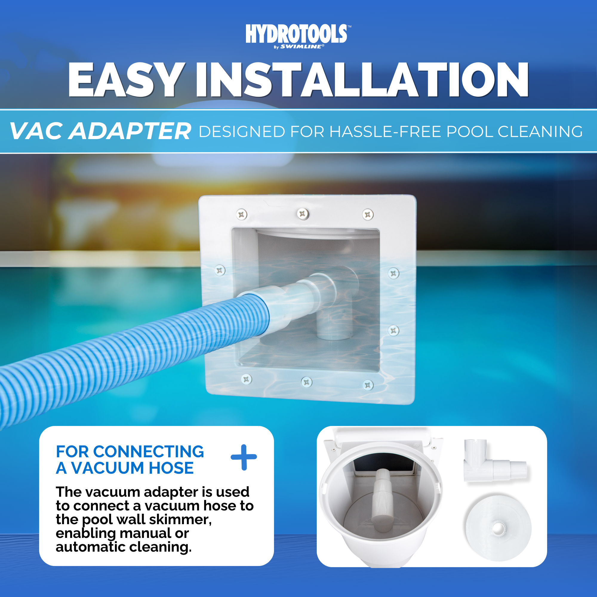 Hydrotools Standard Thru-Wall Pool Skimmer - Basket Access
