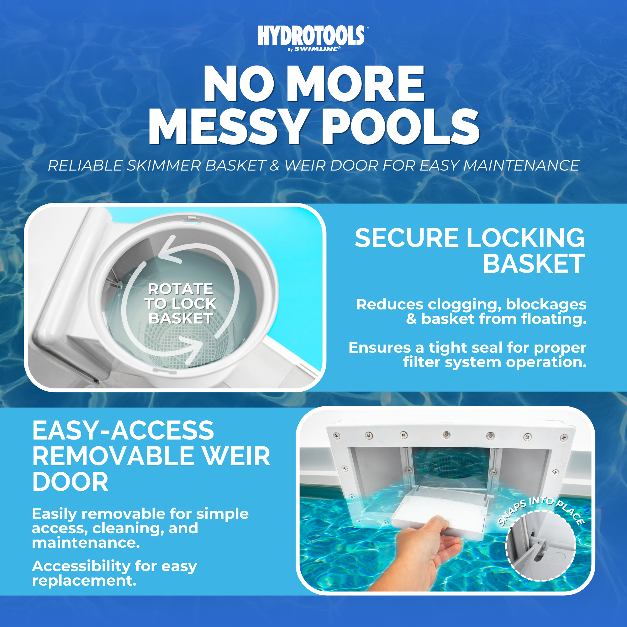 Wide Mouth Thru-Wall Pool Skimmers | White, Grey, Pre-Assembled & Water-Leveling