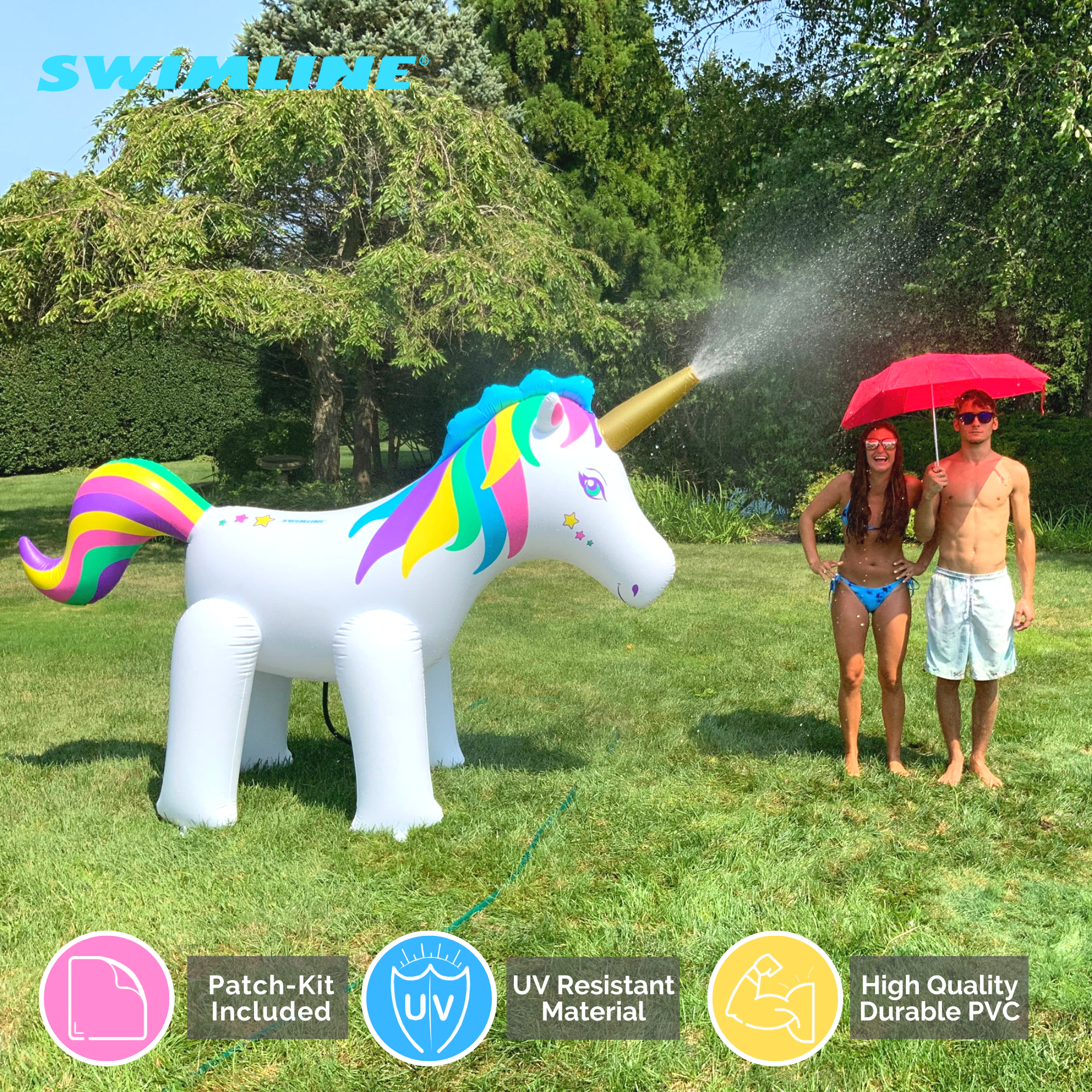 Humongous Backyard Unicorn Sprinkler | Outdoor Fun | Anchor Set Included