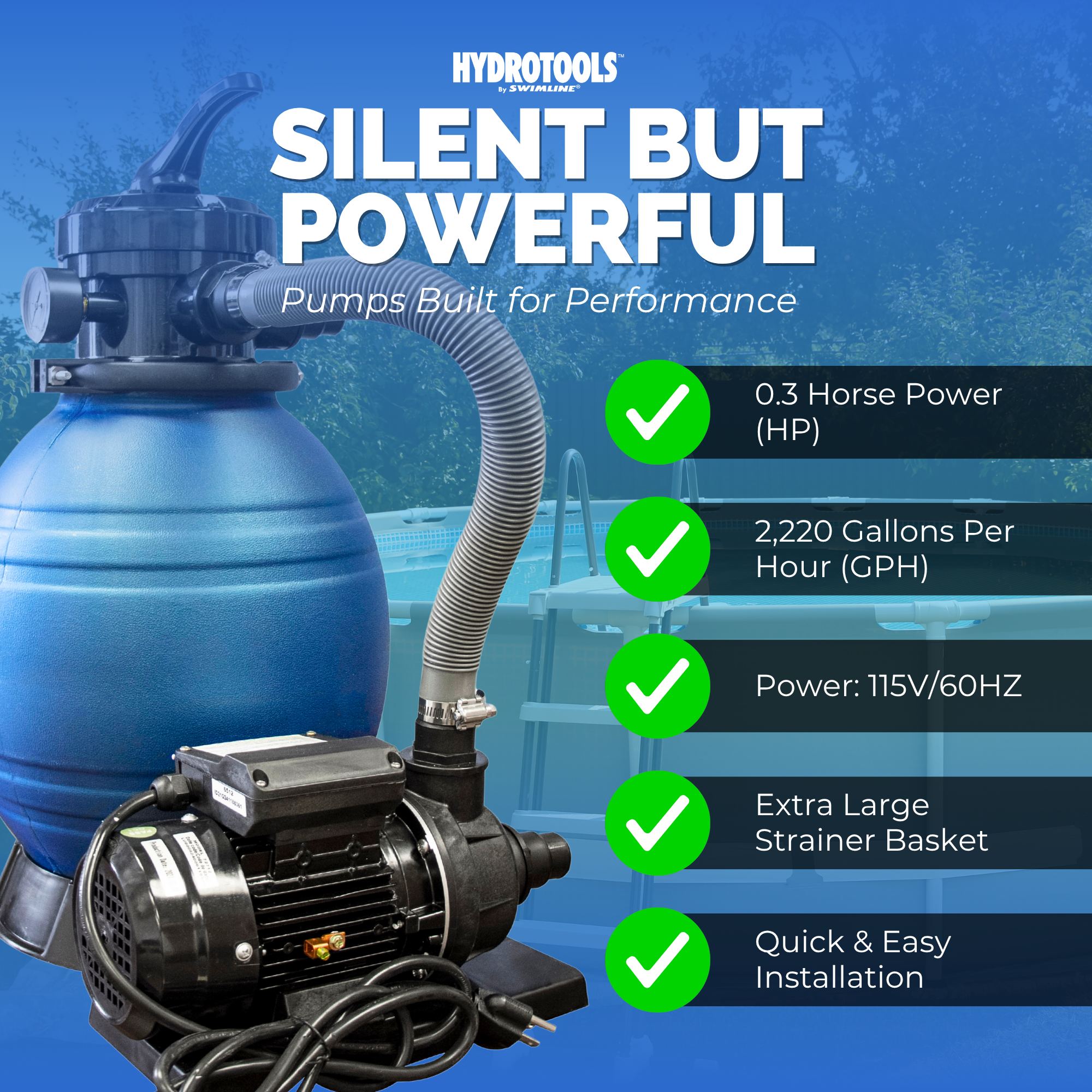 Hydro-Flo Sand Filter Systems | Single Speed | 12–19 Inch