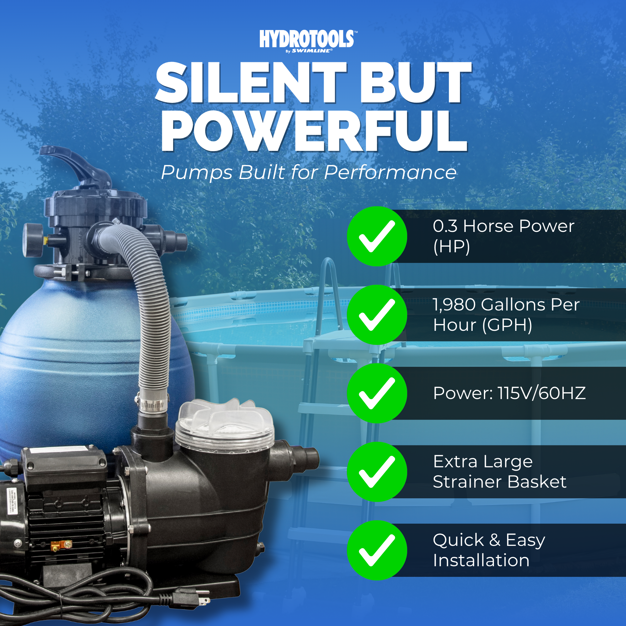 Hydro-Flo Sand Filter Systems | Single Speed | 12–19 Inch