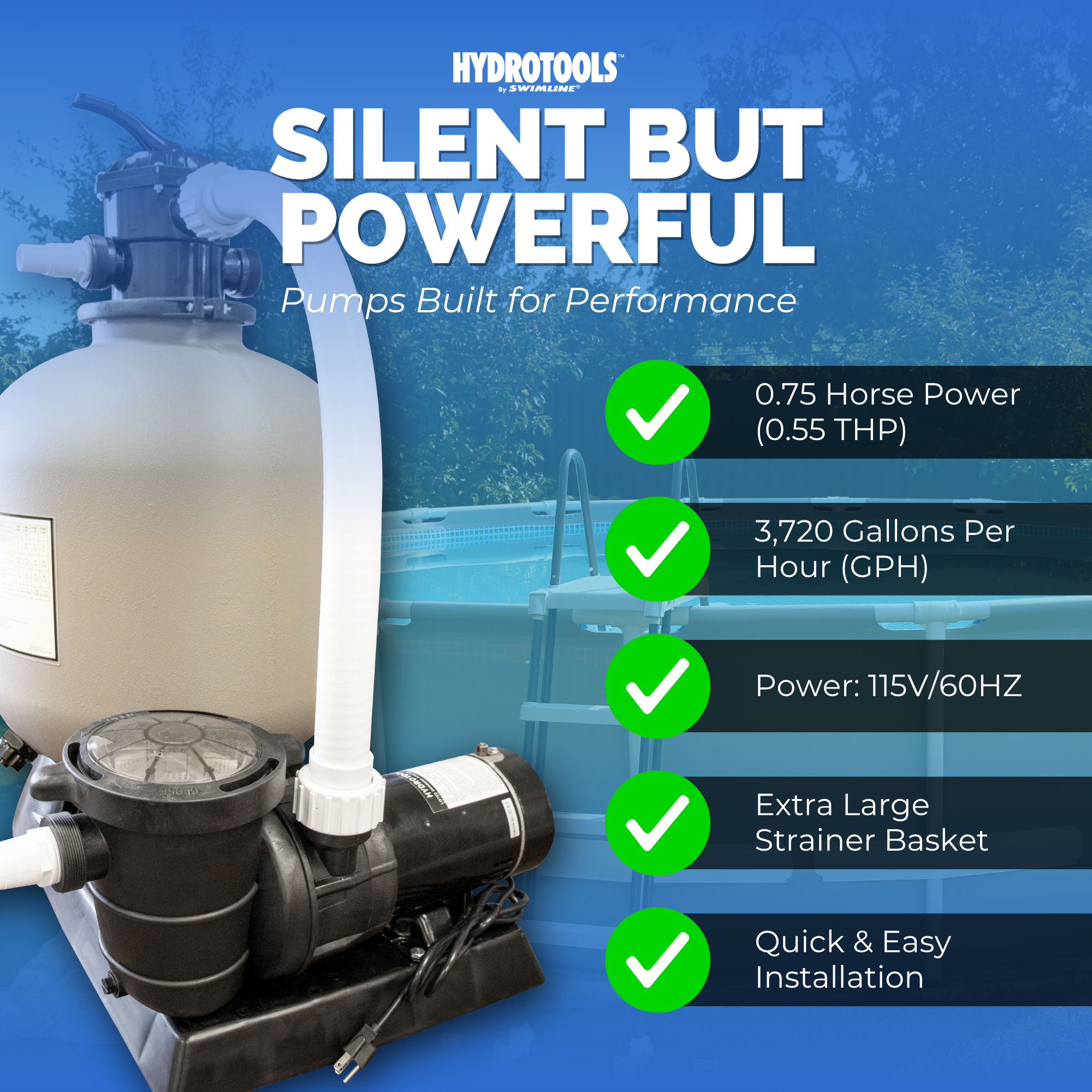 Hydro-Flo Sand Filter Systems | Single Speed | 12–19 Inch