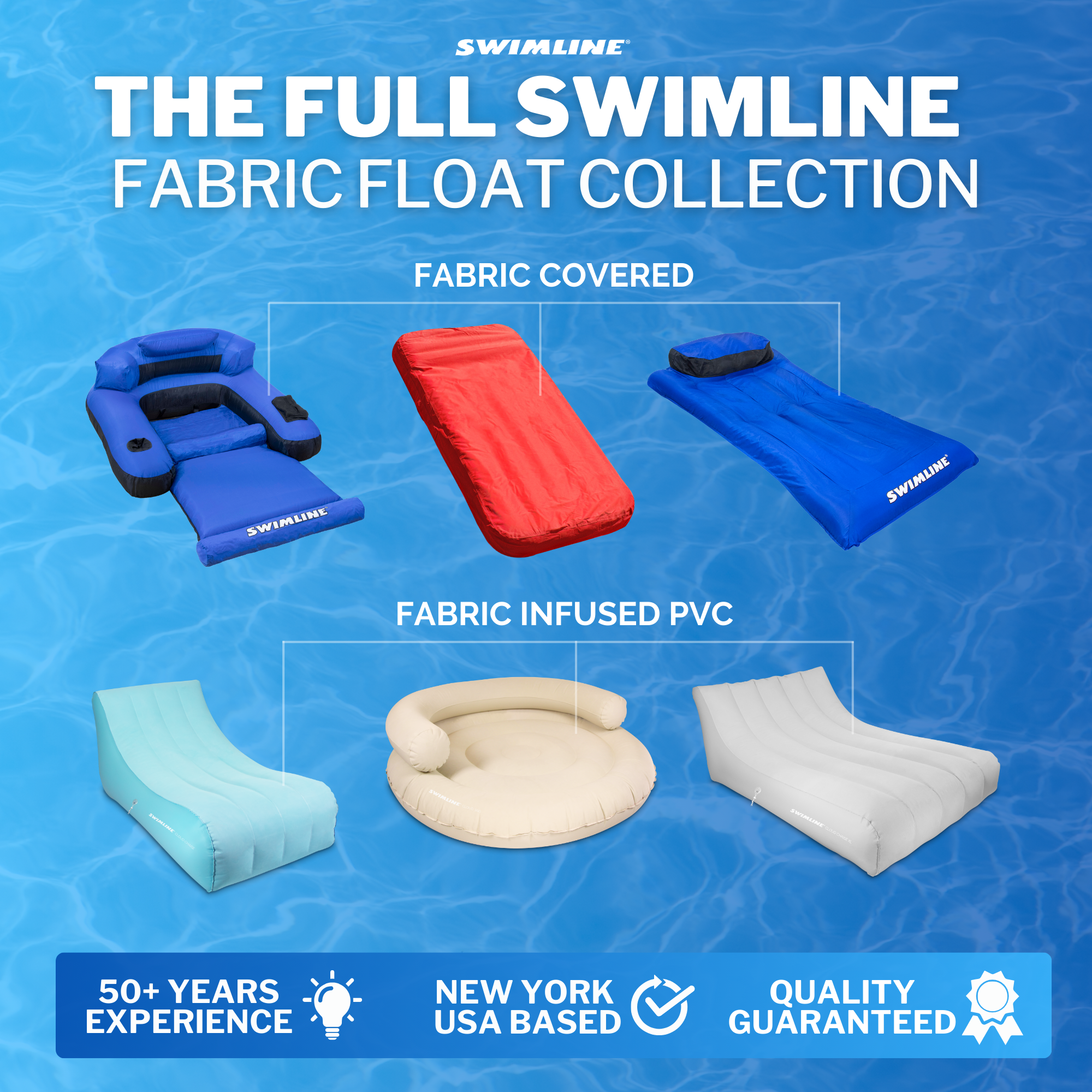 Fabric Covered Inflatable Pool Chair | Backrest & Armrests | Soft Cover