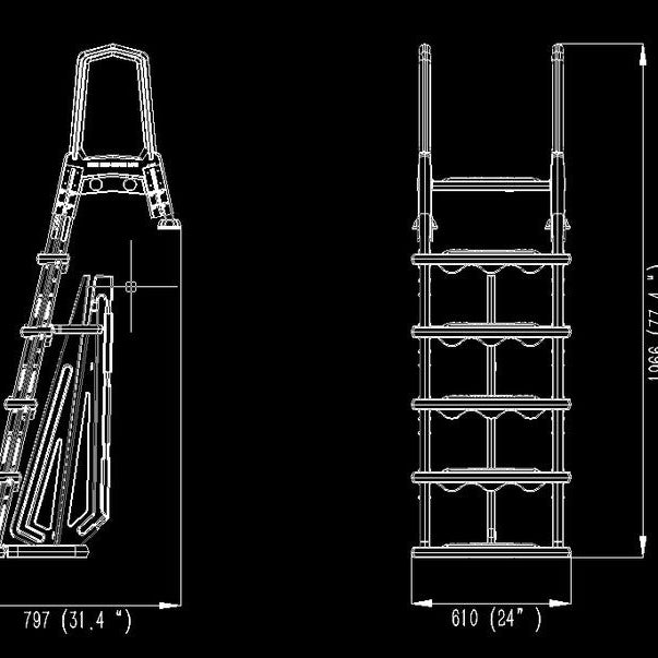 Swimline 87938 In-Pool Deck Ladder - Installation Diagram