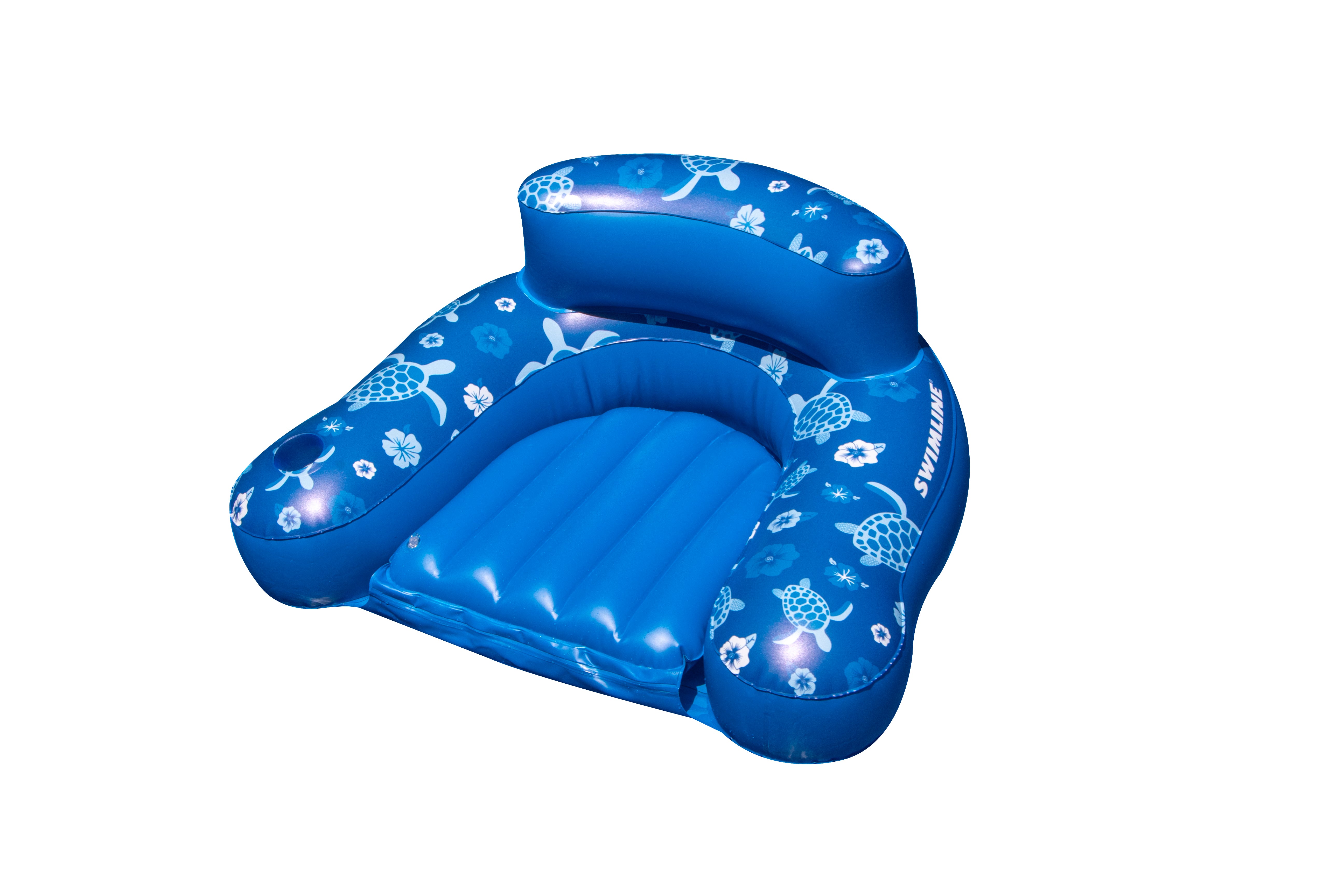 Tropical Pool Chair | Inflatable Lounger with Backrest | Mesh Seat