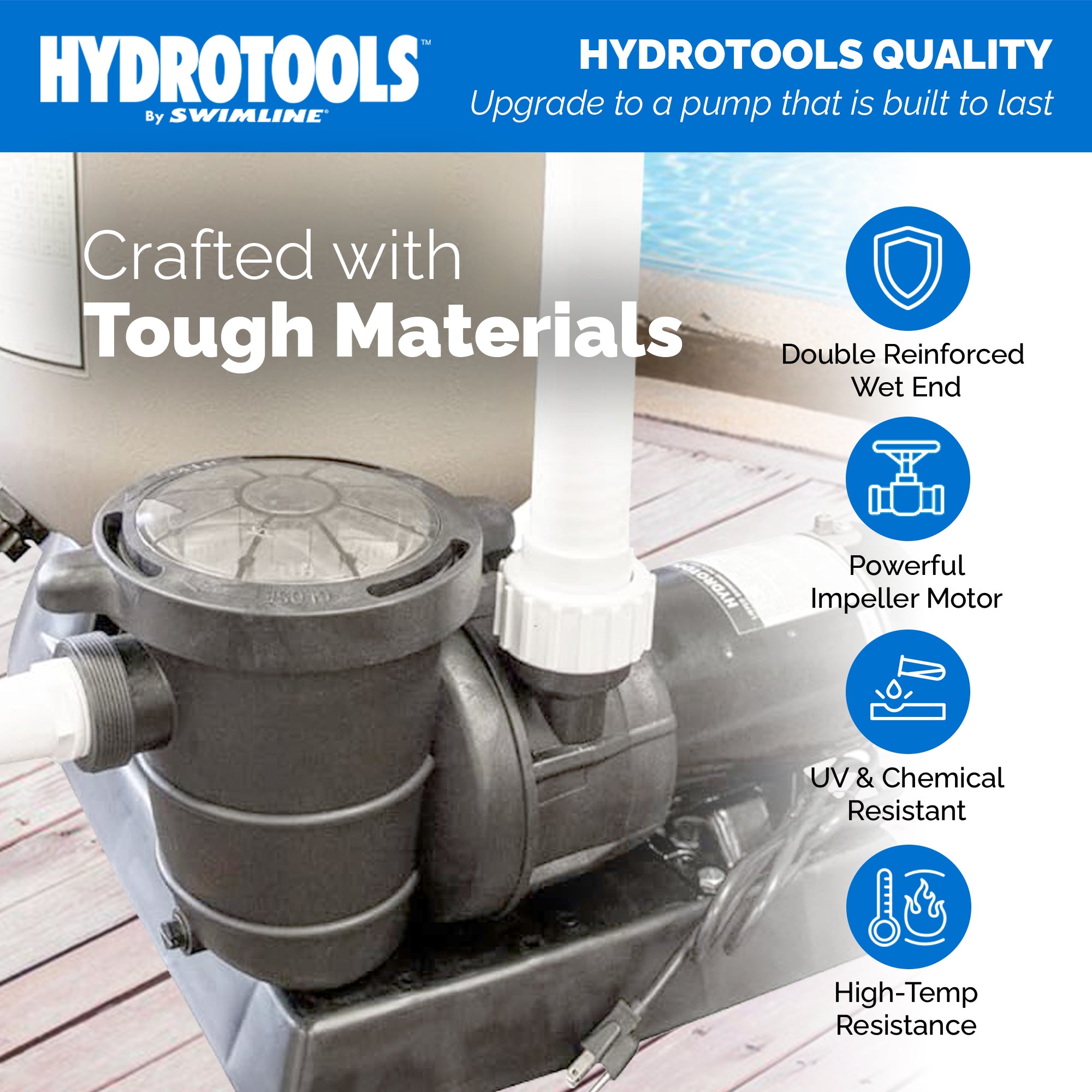 Hydro-Flo Above Ground Pool Pumps | 0.75 HP | Single Speed | Vertical or Horizontal