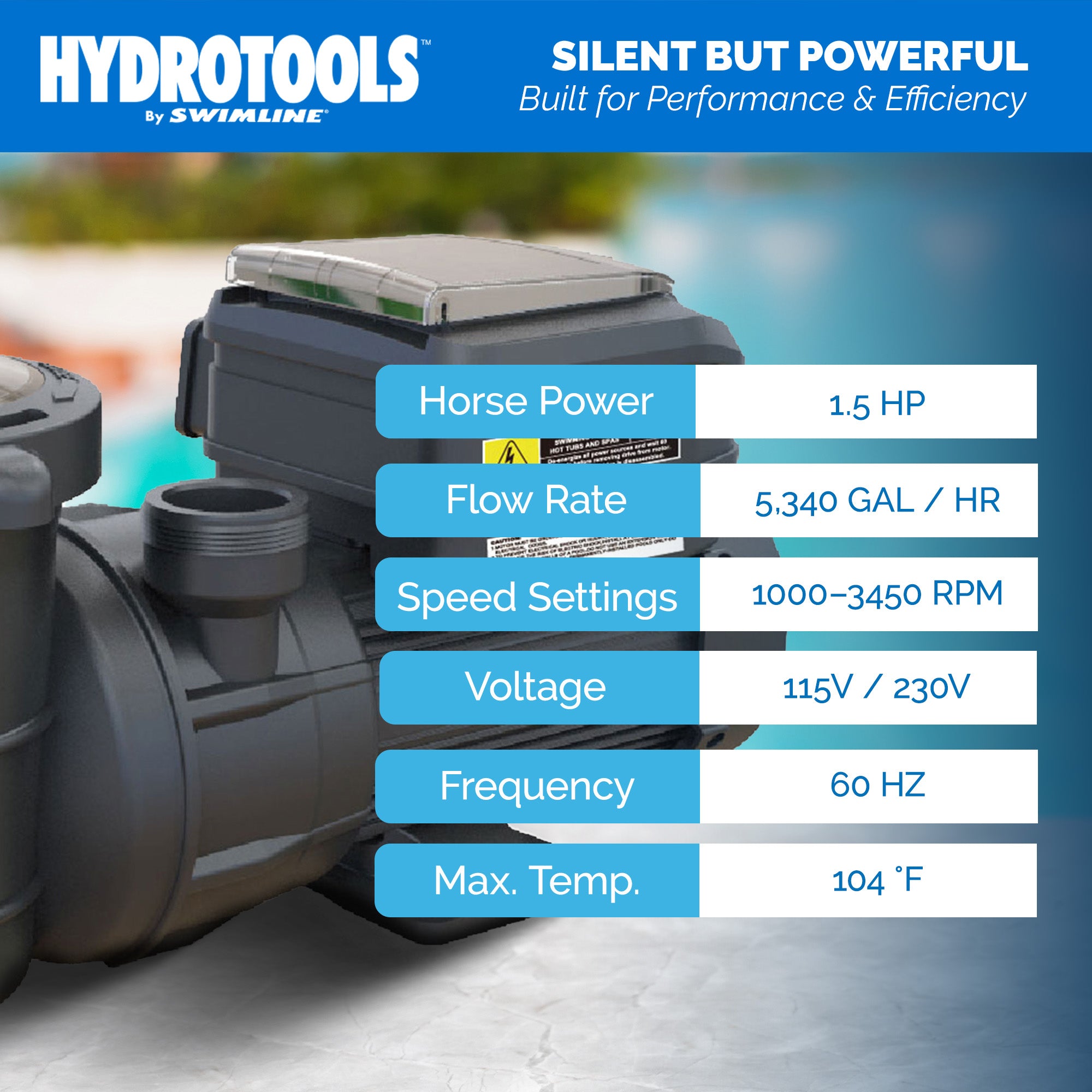 Hydro-Flo Variable Speed Above Ground Pool Pumps | 1.5 HP | 115V/230V