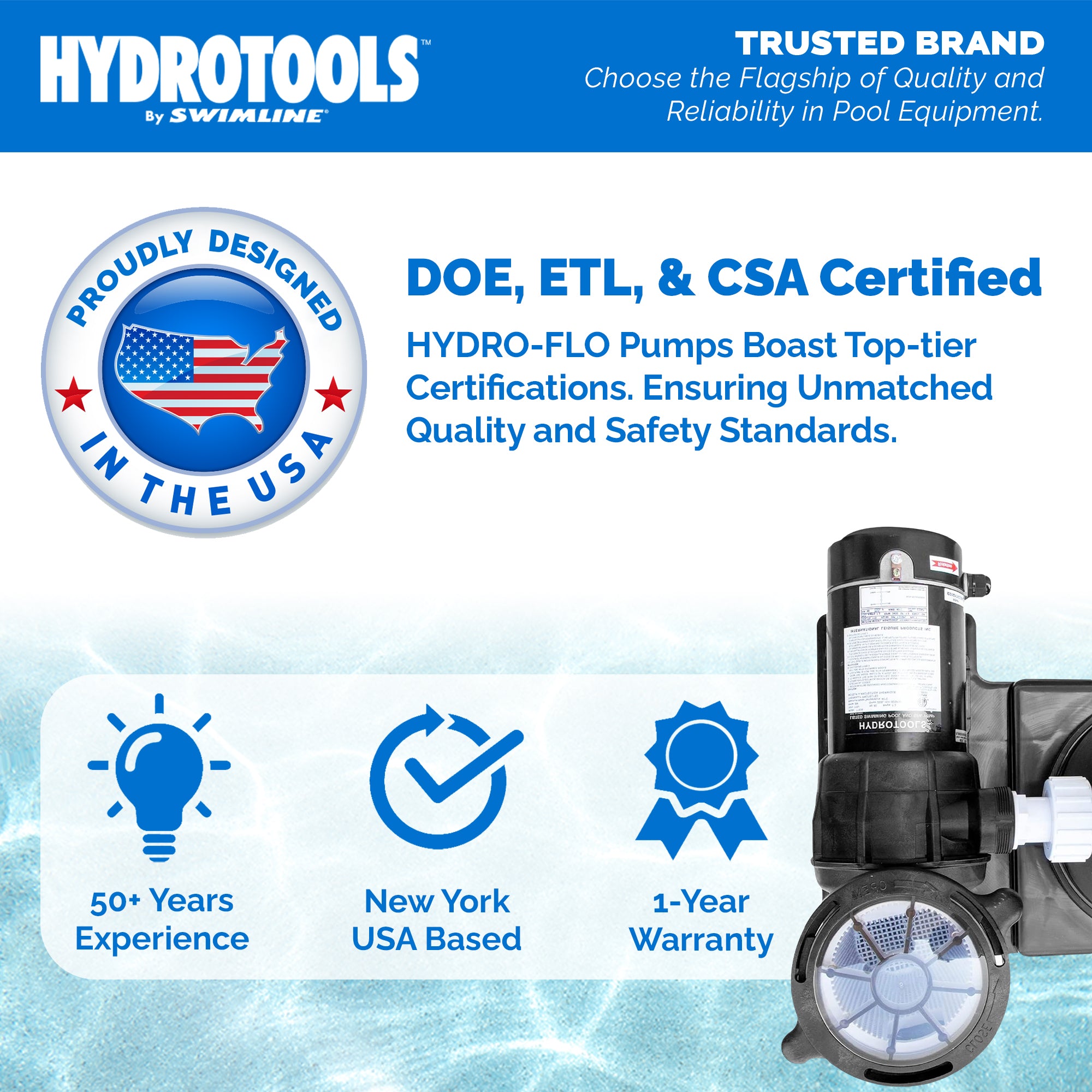Hydro-Flo Above Ground Pool Pumps | 0.75 HP | Single Speed | Vertical or Horizontal