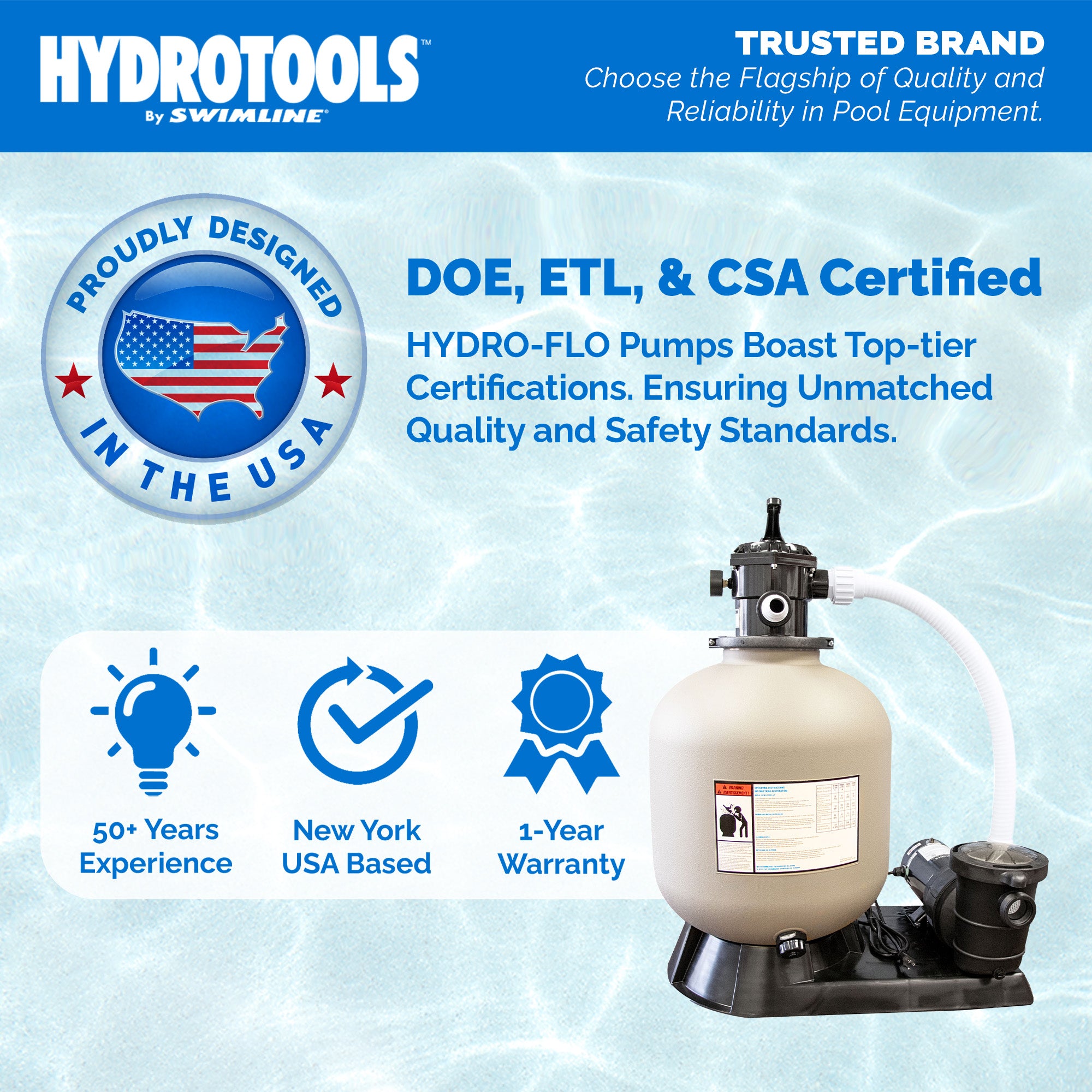Hydro-Flo Above Ground Pool Pumps | 1 HP | 2-Speed | Vertical or Horizontal