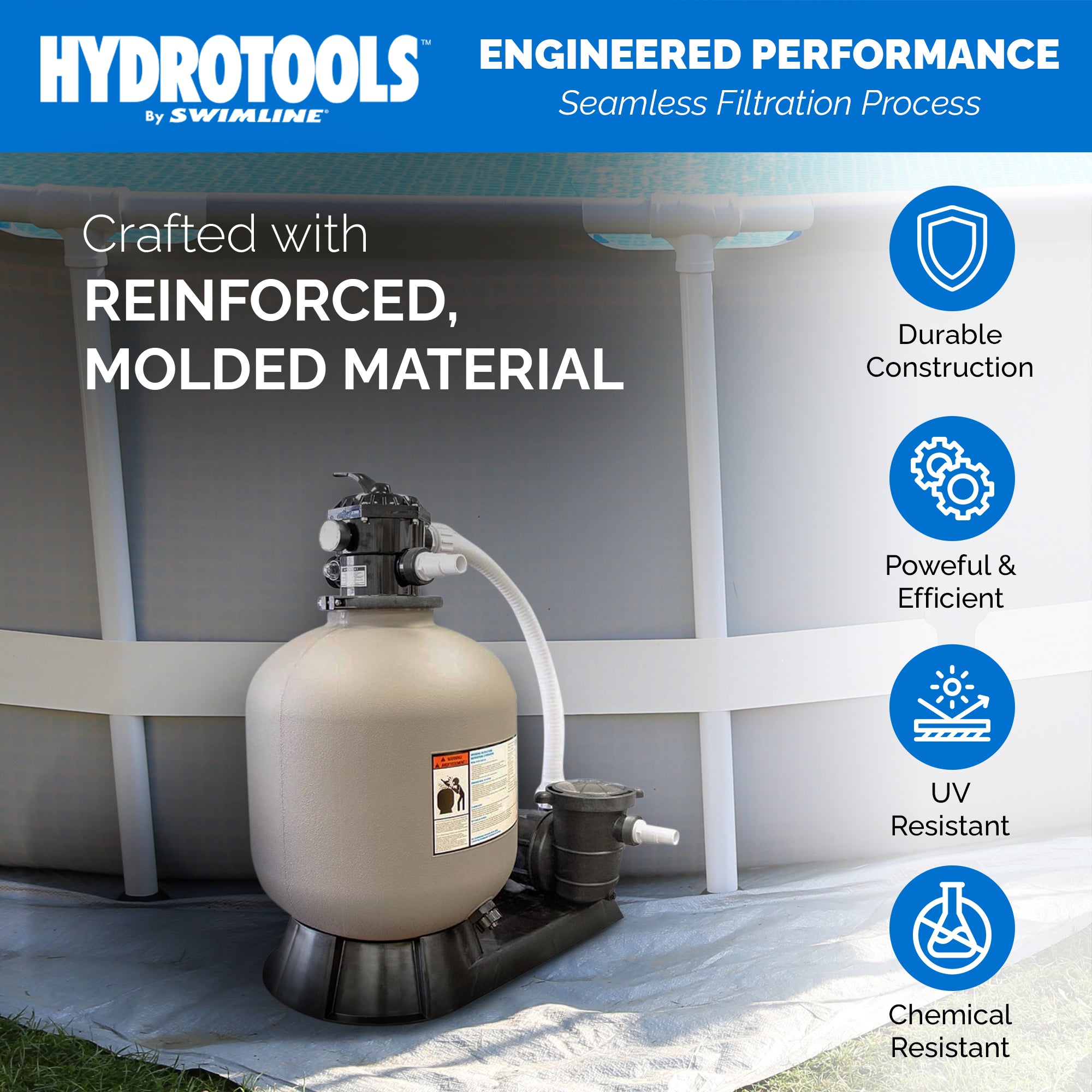 Sand Filter Tanks with Base & Valve | 16–22 Inch