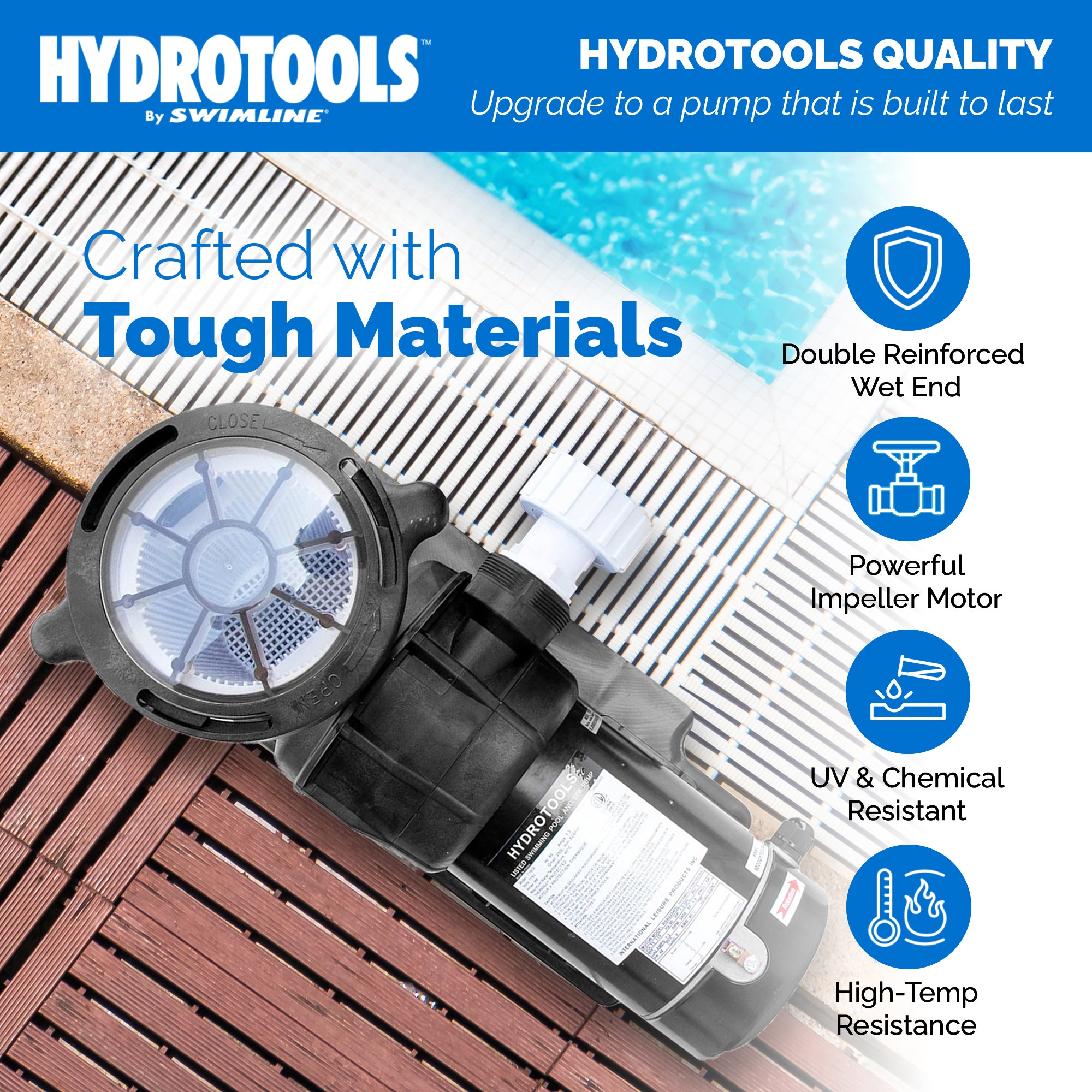 Hydro-Flo Above Ground Pool Pumps | 1.5 HP | Single Speed | Vertical or Horizontal