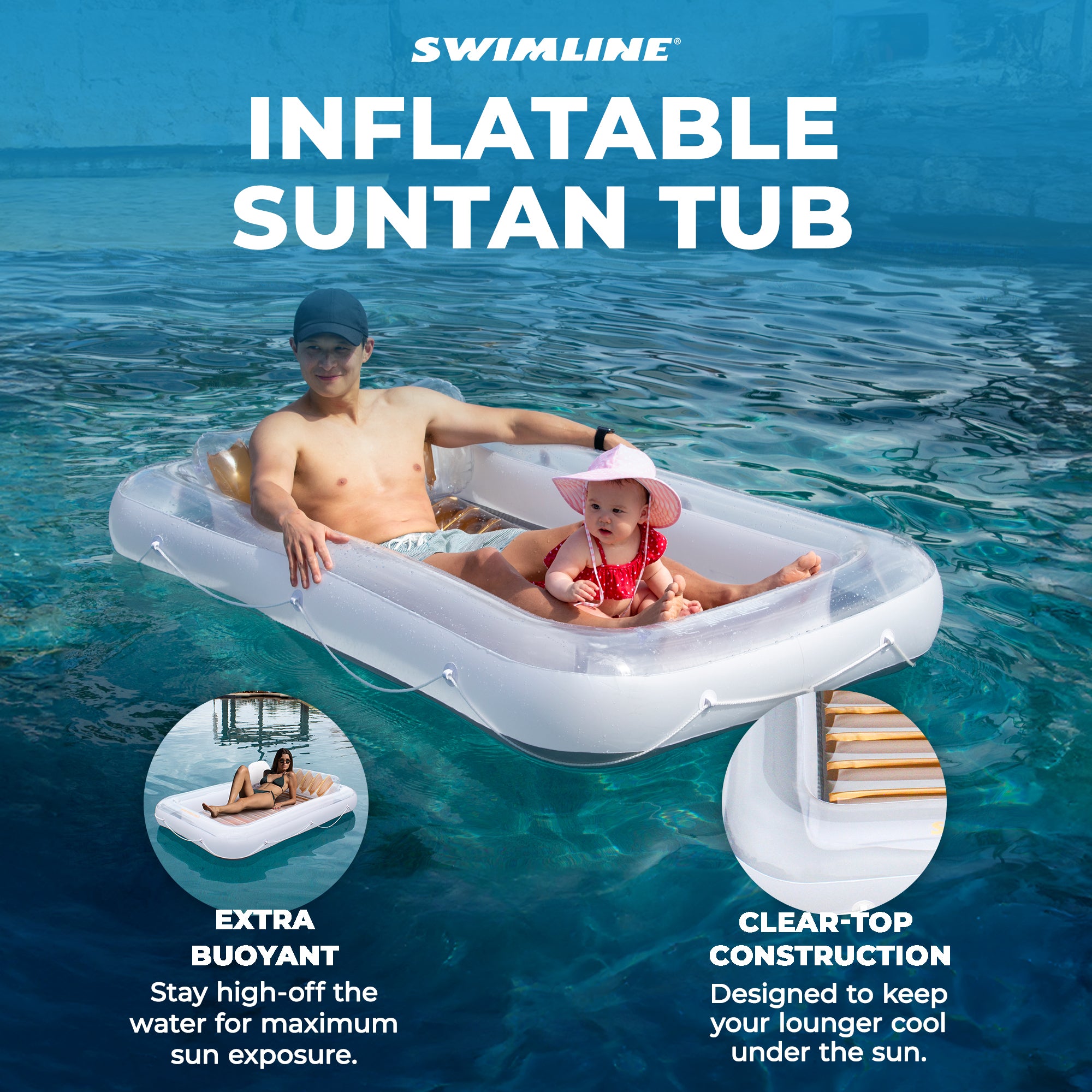 Suntan Tub Inflatable Pool Loungers | Multiple Colors & Styles