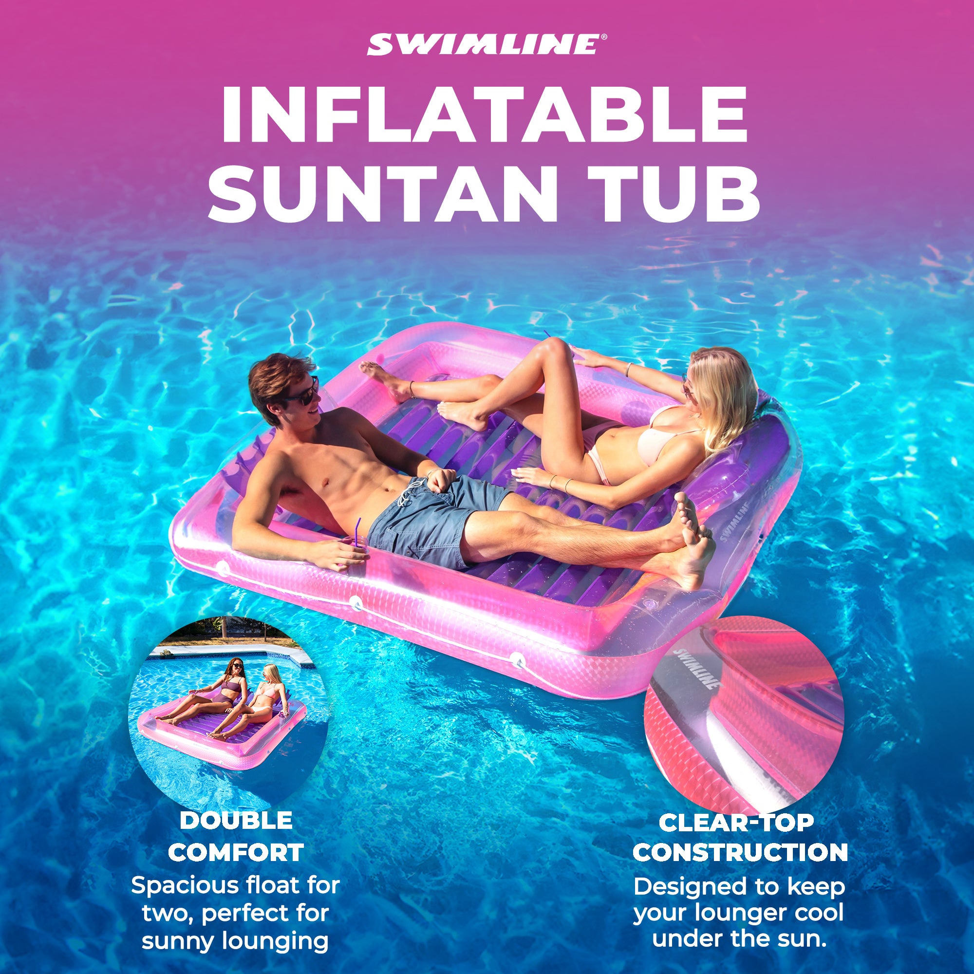 Suntan Tub Inflatable Pool Loungers | Multiple Colors & Styles