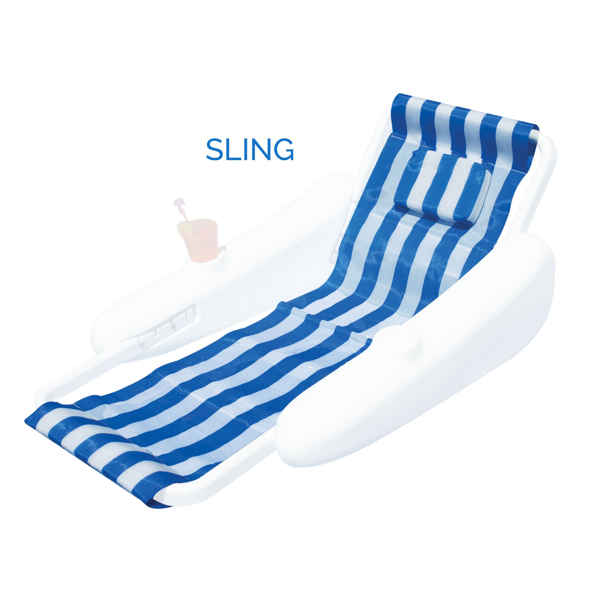 Swimline Sunchaser 10000M lounge chair sling replacement part, blue striped sling