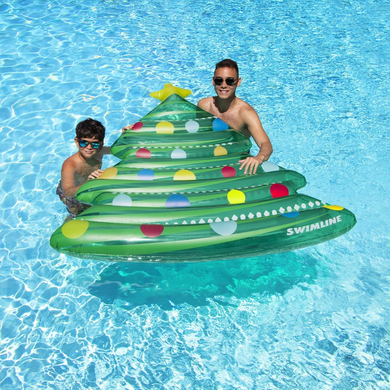 Christmas Tree Pool Float Mattress | 69" x 65" | Fits 2