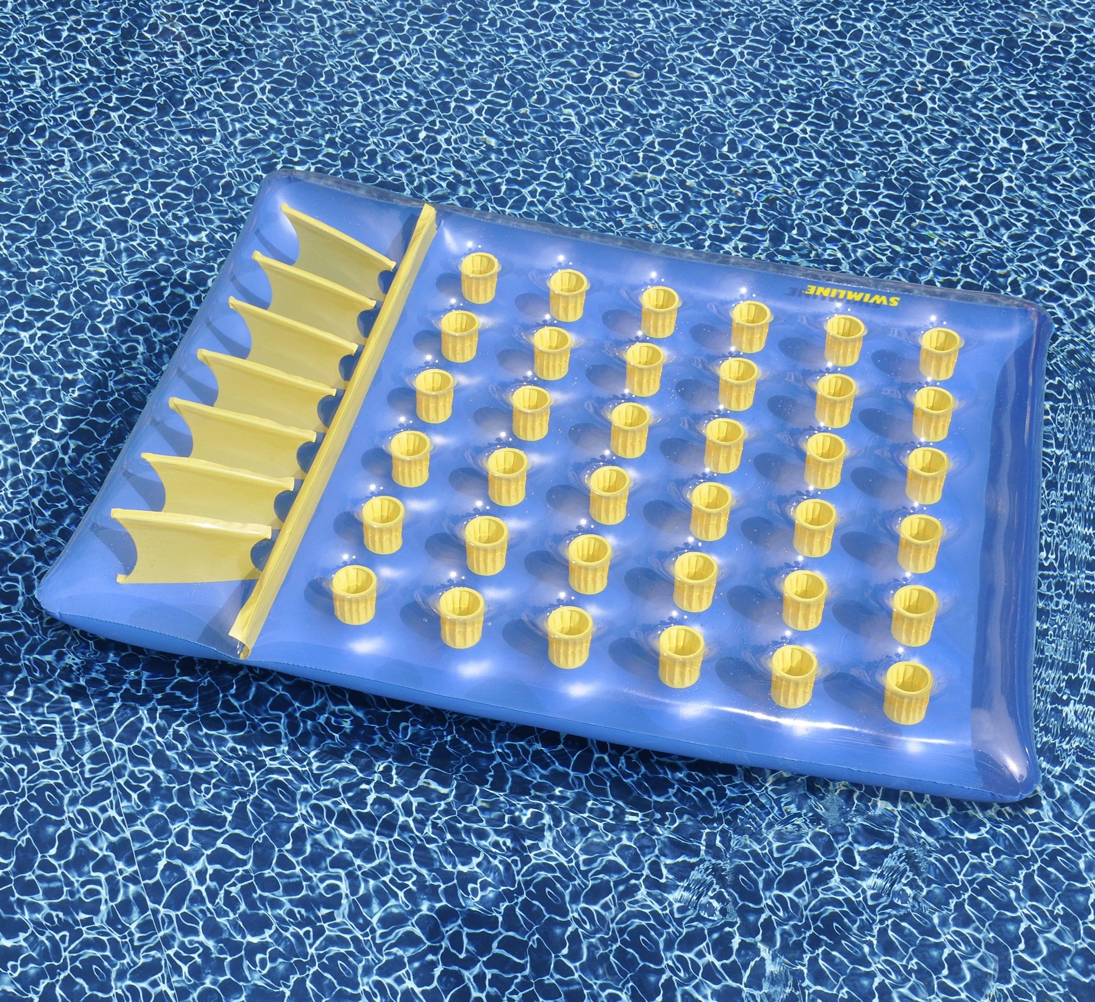 36 Pocket Inflatable Dual Double French Mattress Blue/Yellow