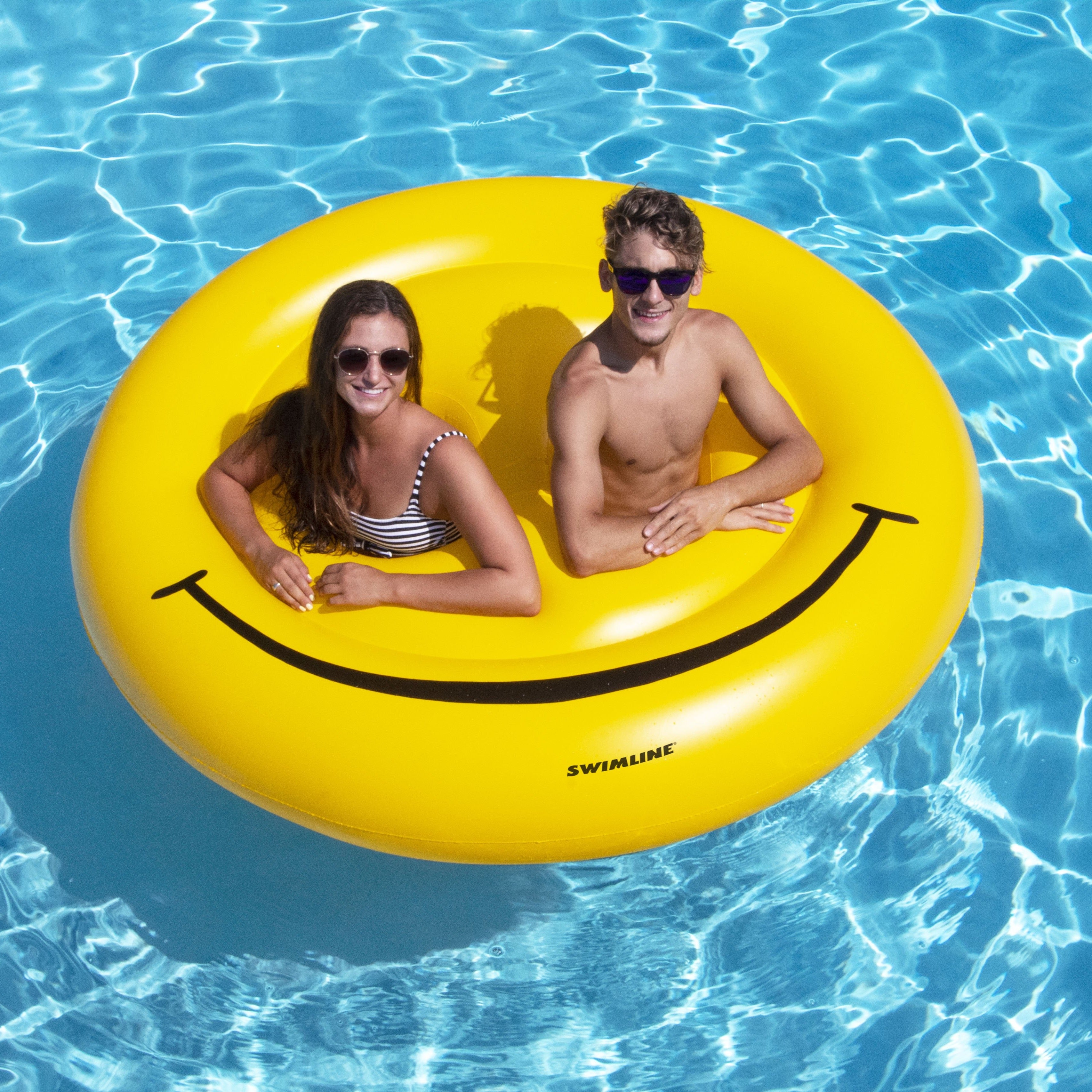 Smiley Face Pool Island Float | 70" | Novelty Inflatable