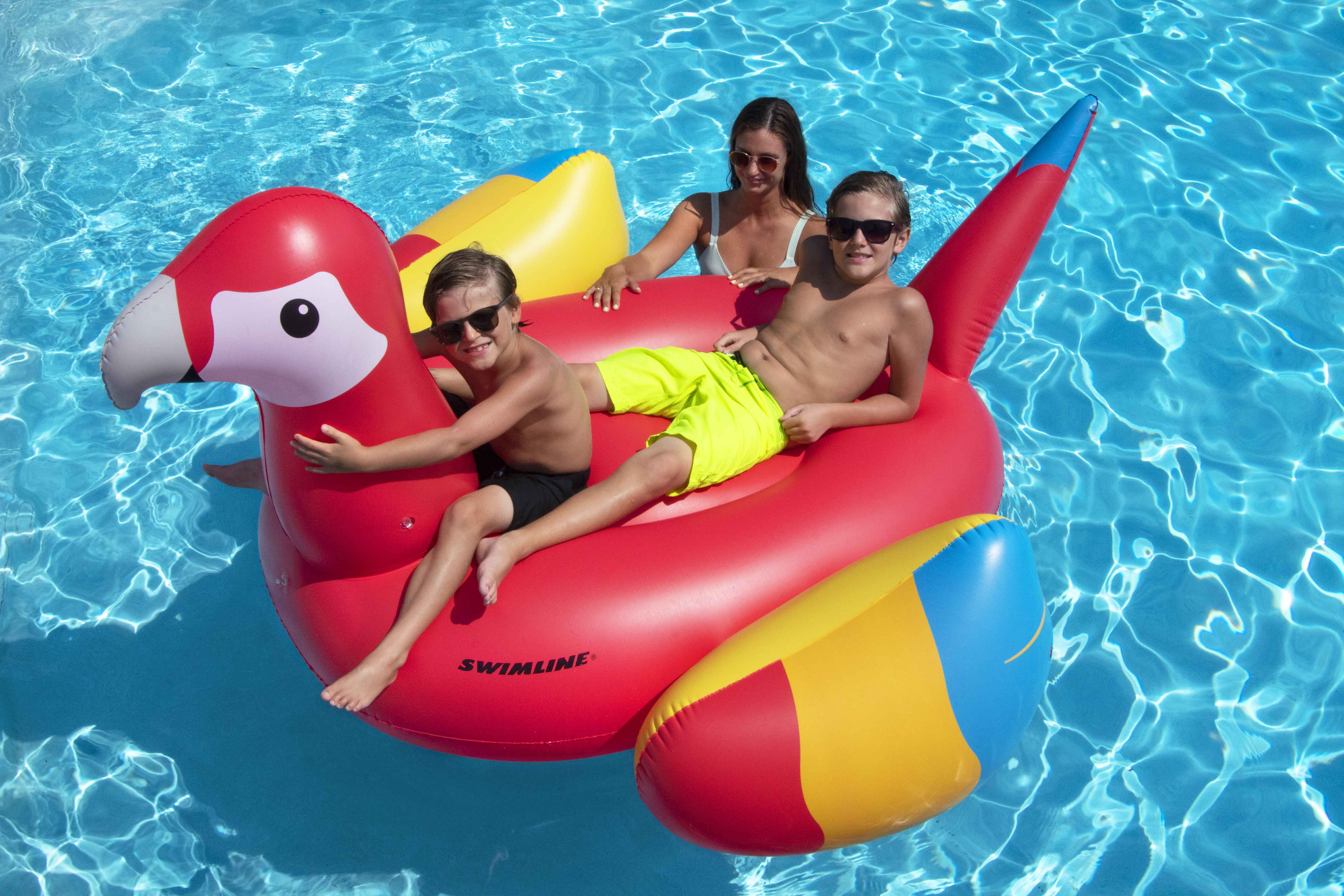 Giant Parrot Pool Float | Ride-On | 1-3 Riders | Stable Design