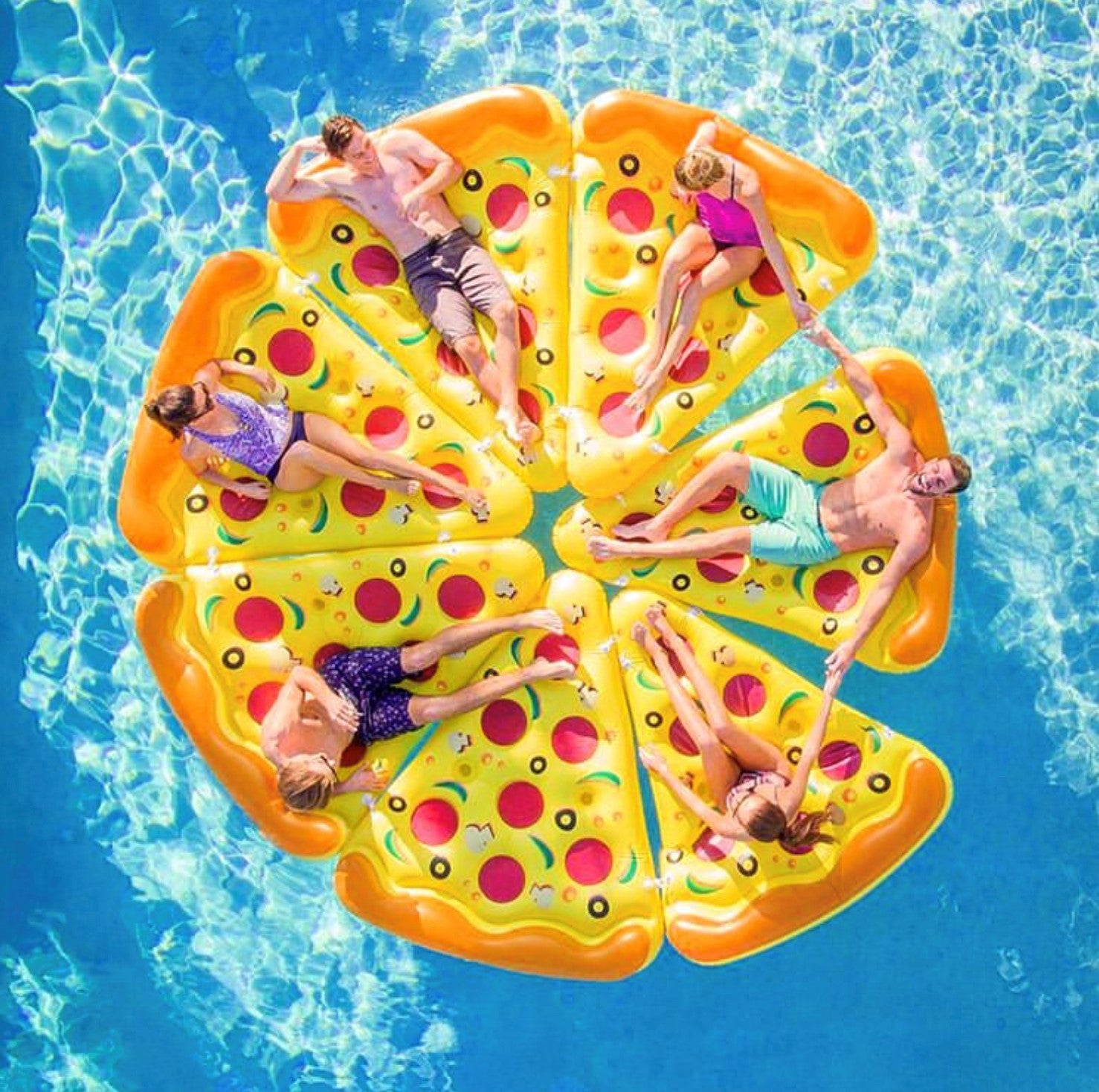 Pizza Slice Pool Float | 76" x 62" | 2 Cupholders | Connectable