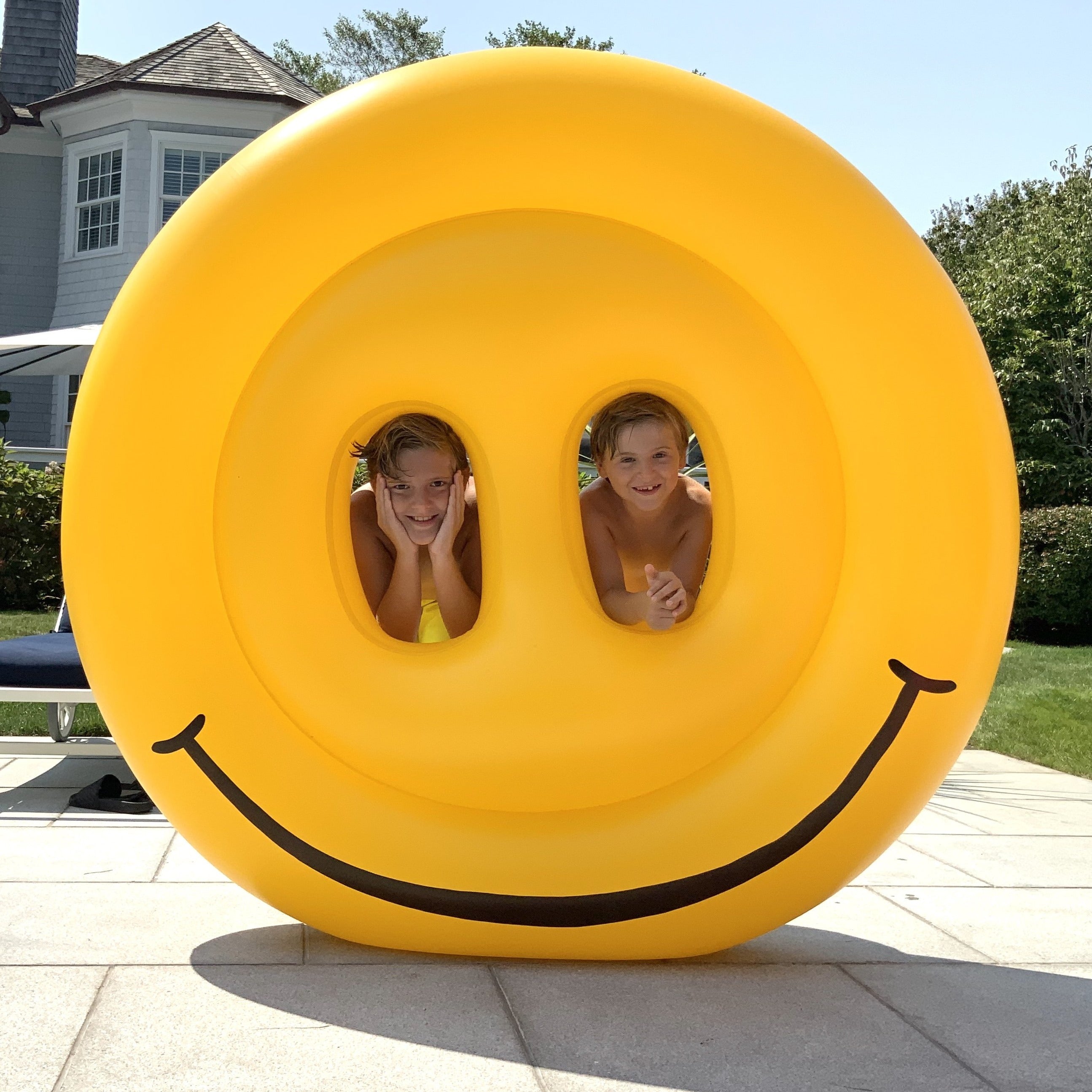 Smiley Face Pool Island Float | 70" | Novelty Inflatable